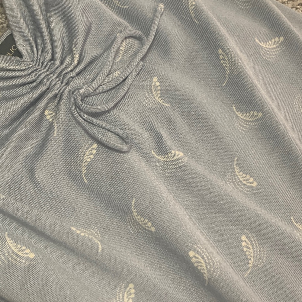 Banana Republic Silk Blend Feather Print Slip Dress Y2K Minimalist Midi - Picture 6 of 6